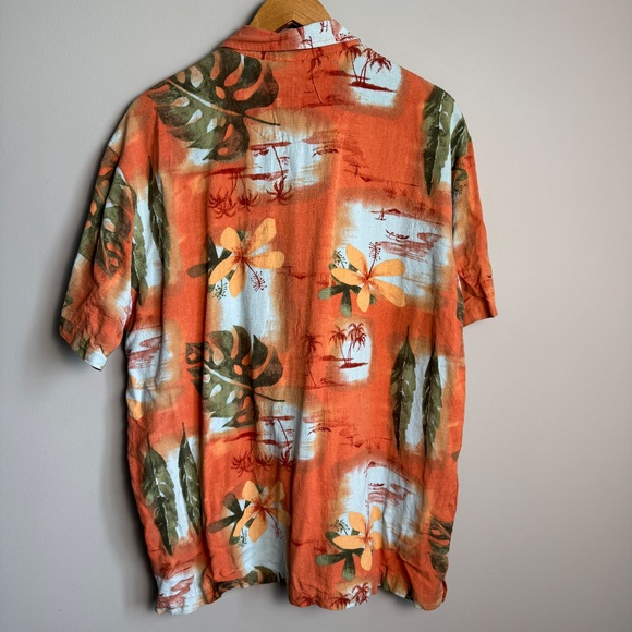 Hathaway Classics Men's Button Up Short Sleeve Rayon Tropical Hawaiian Shirt XL - Picture 8 of 14